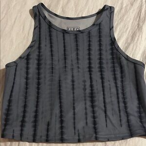 Fleo Women's Black and Gray Tie-Dye Tempo Crop Top